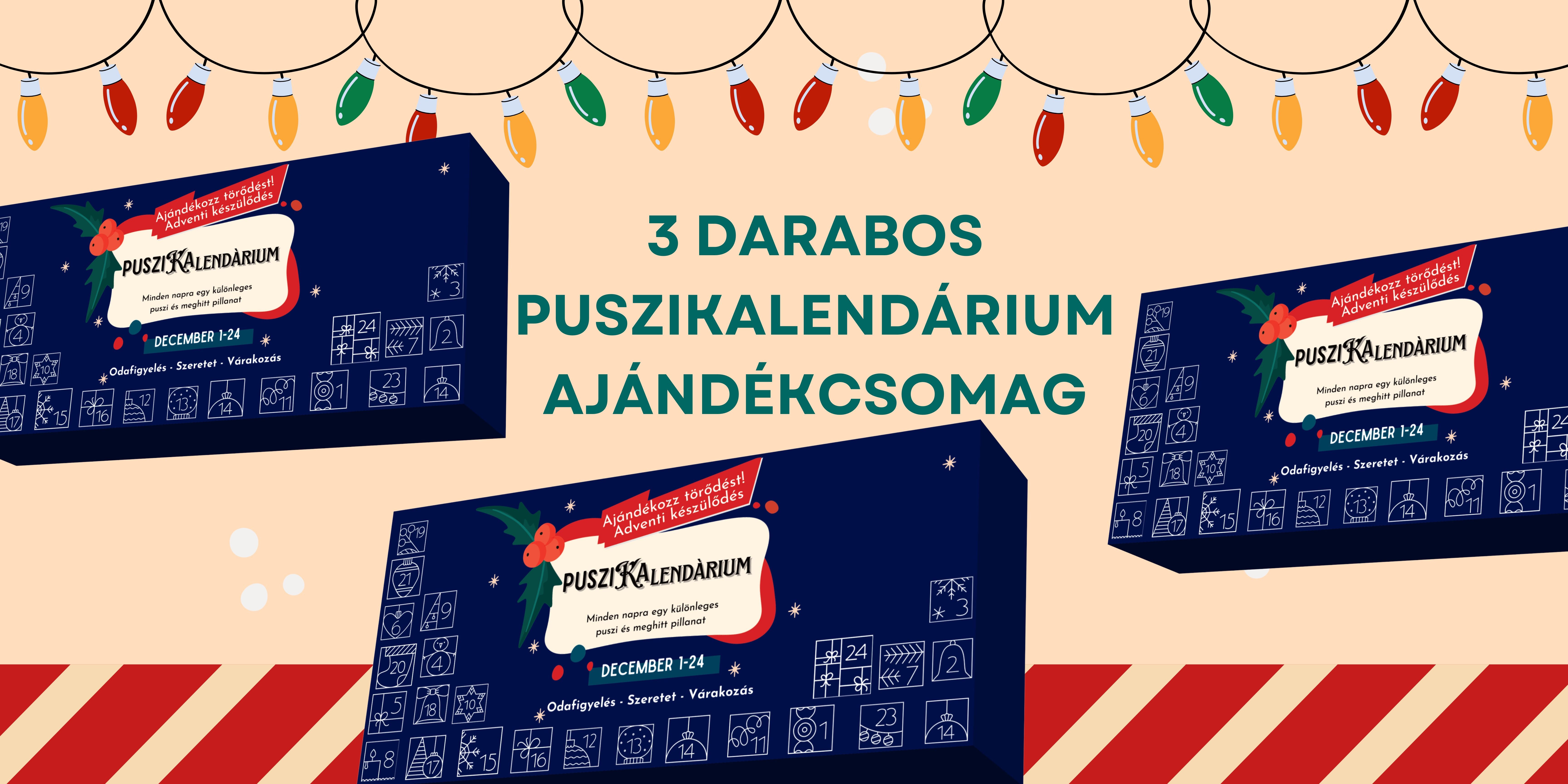 3 darabos Puszikalendárium ajándékcsomag